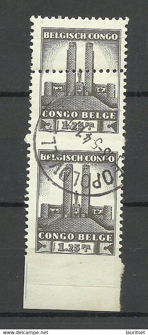 BELGISCH KONGO Congo Belge 1941 Michel 195 As Pair O With Perforation Variety ERROR Abart - Variedades Y Curiosidades