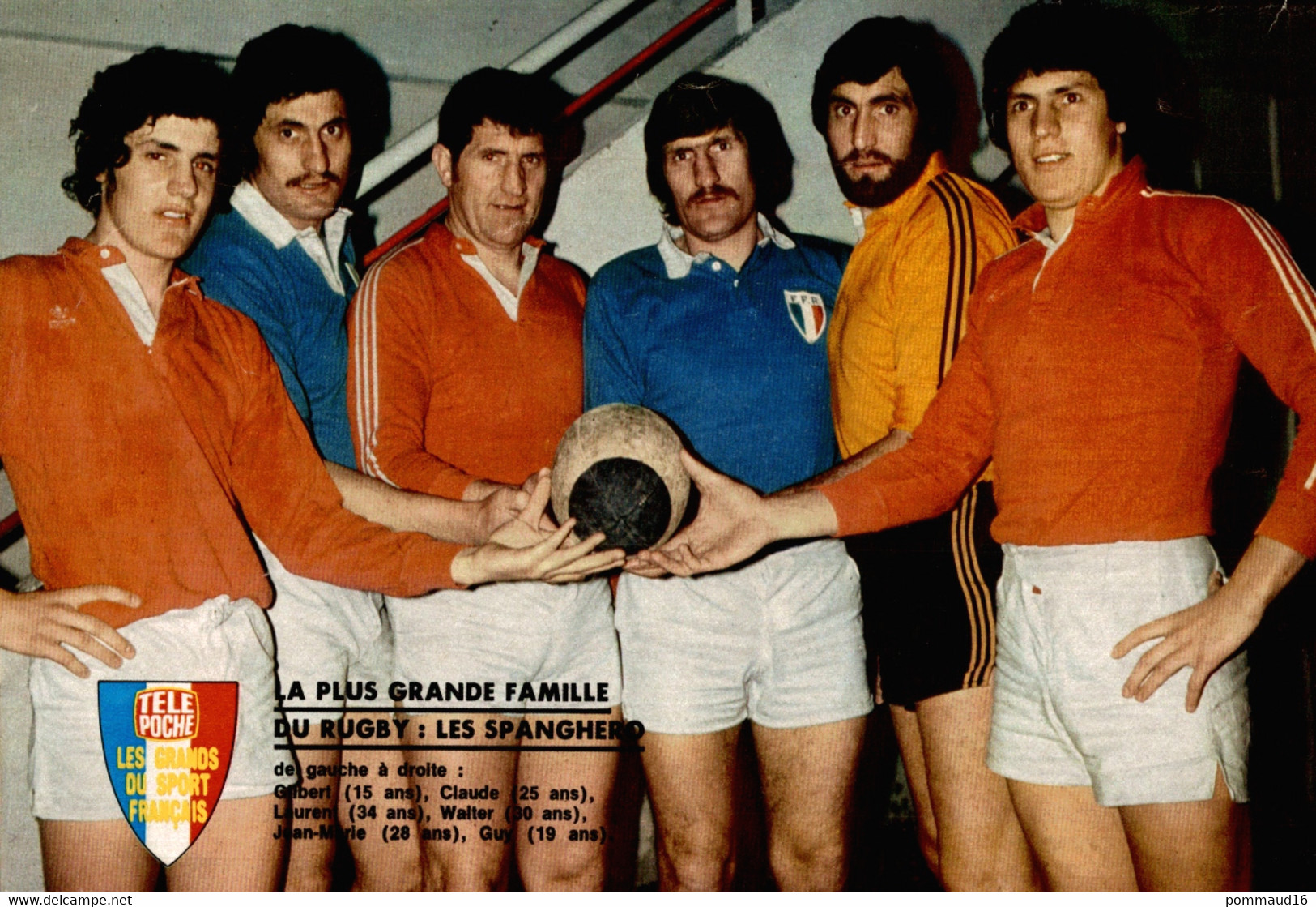 Petit Poster De La Plus Grande Famille Du Rugby : Les Spanghero, Découpé Dans Télé Poche - Rugby