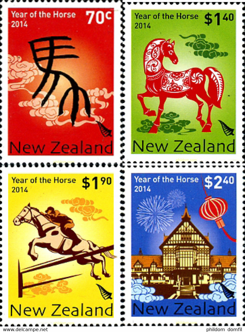 315070 MNH NUEVA ZELANDA 2014 AÑO LUNAR CHINO - AÑO DEL CABALLO - Variétés Et Curiosités