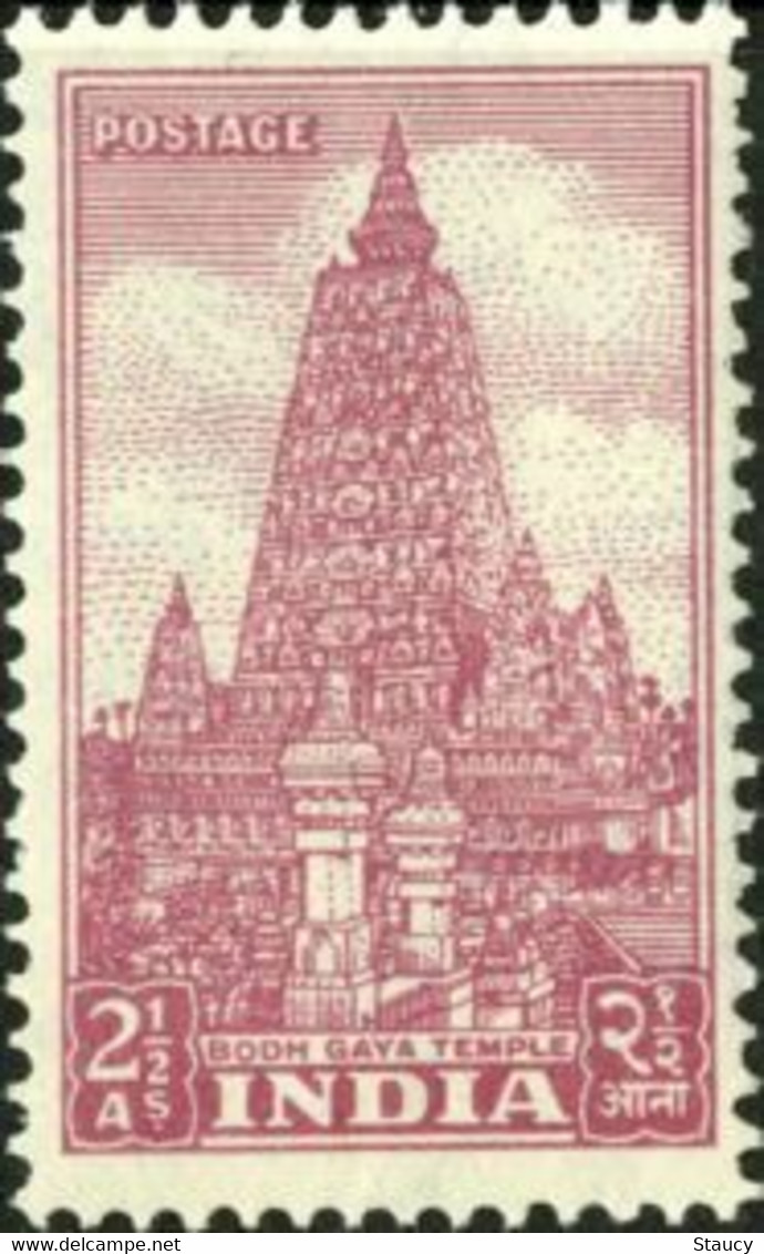 India 1949-51 2 1/2a ANNAS ARCHAEOLOGICAL SERIES STAMP MAHABODHI TEMPLE (BODH GAYA) MNH As Per Scan - Nuovi