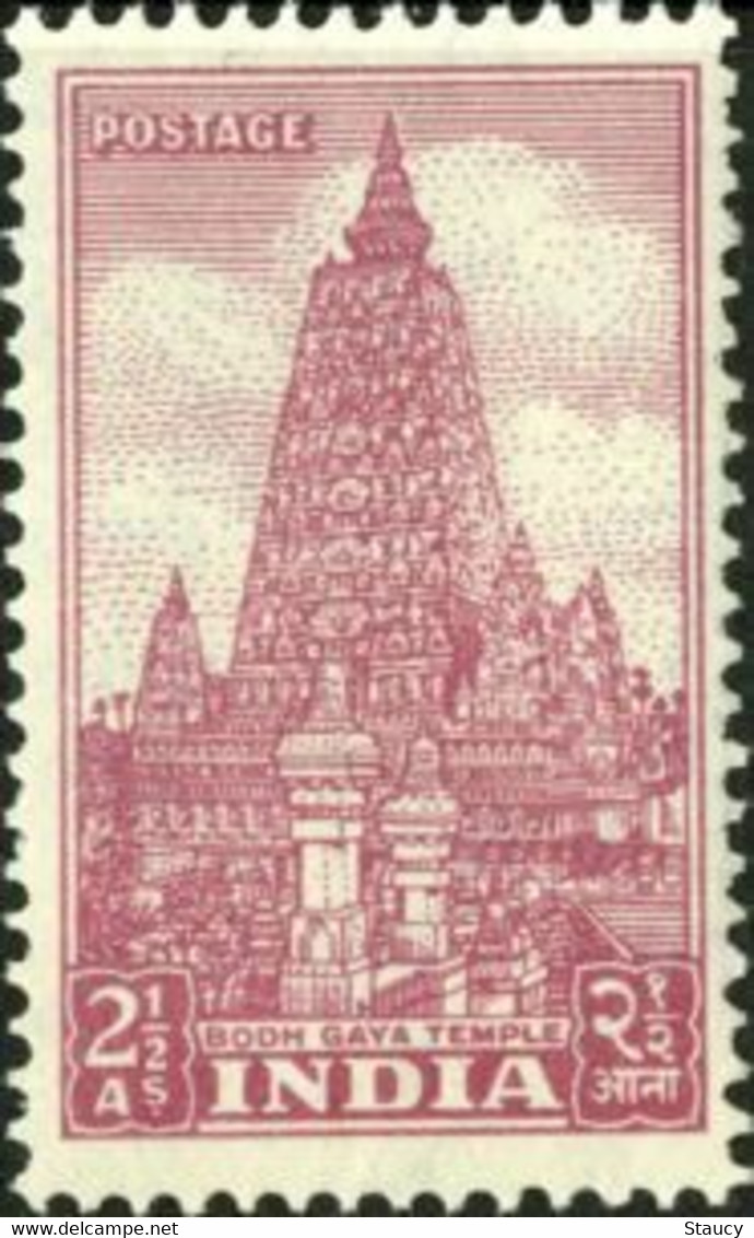 India 1949-51 2 1/2a ANNAS ARCHAEOLOGICAL SERIES STAMP MAHABODHI TEMPLE (BODH GAYA) MNH As Per Scan - Unused Stamps