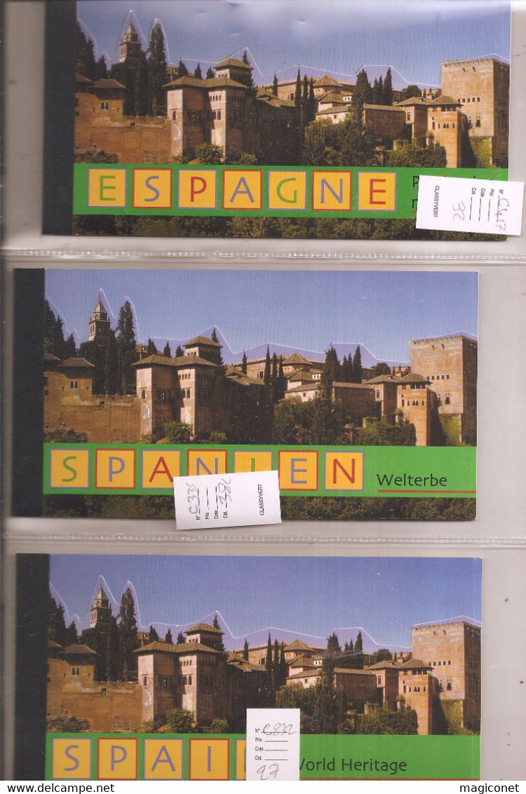 ONU - Patrimoine Mondial - Espagne - Les 3 Carnets De Prestige Des 3 Bureaux - 2000 - Lots & Serien