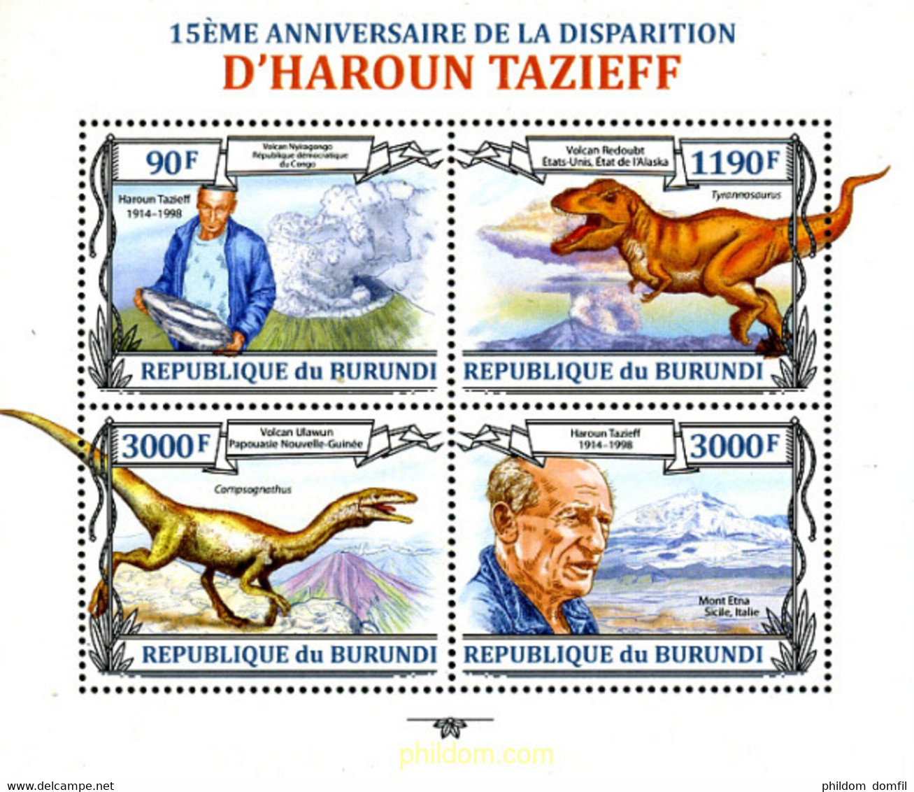 318015 MNH BURUNDI 2013 HAROUN TAZIEFF - VULCANOLOGO - Gebruikt