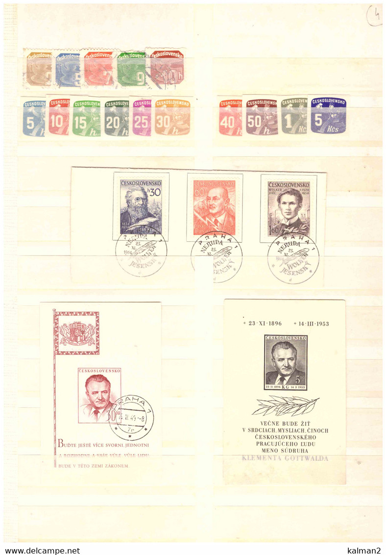 CECOSLOVACCHIA  -  INIZIO DI COLLEZIONE **/*/USATA  PERIODO 1918-1959  DISPOSTA IN ORDINE CRONOLOGICO