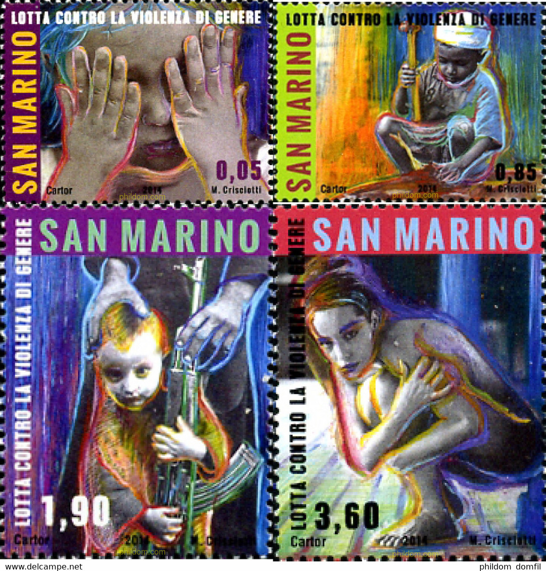 320804 MNH SAN MARINO 2014 ANTI VIOLENCIA - Oblitérés