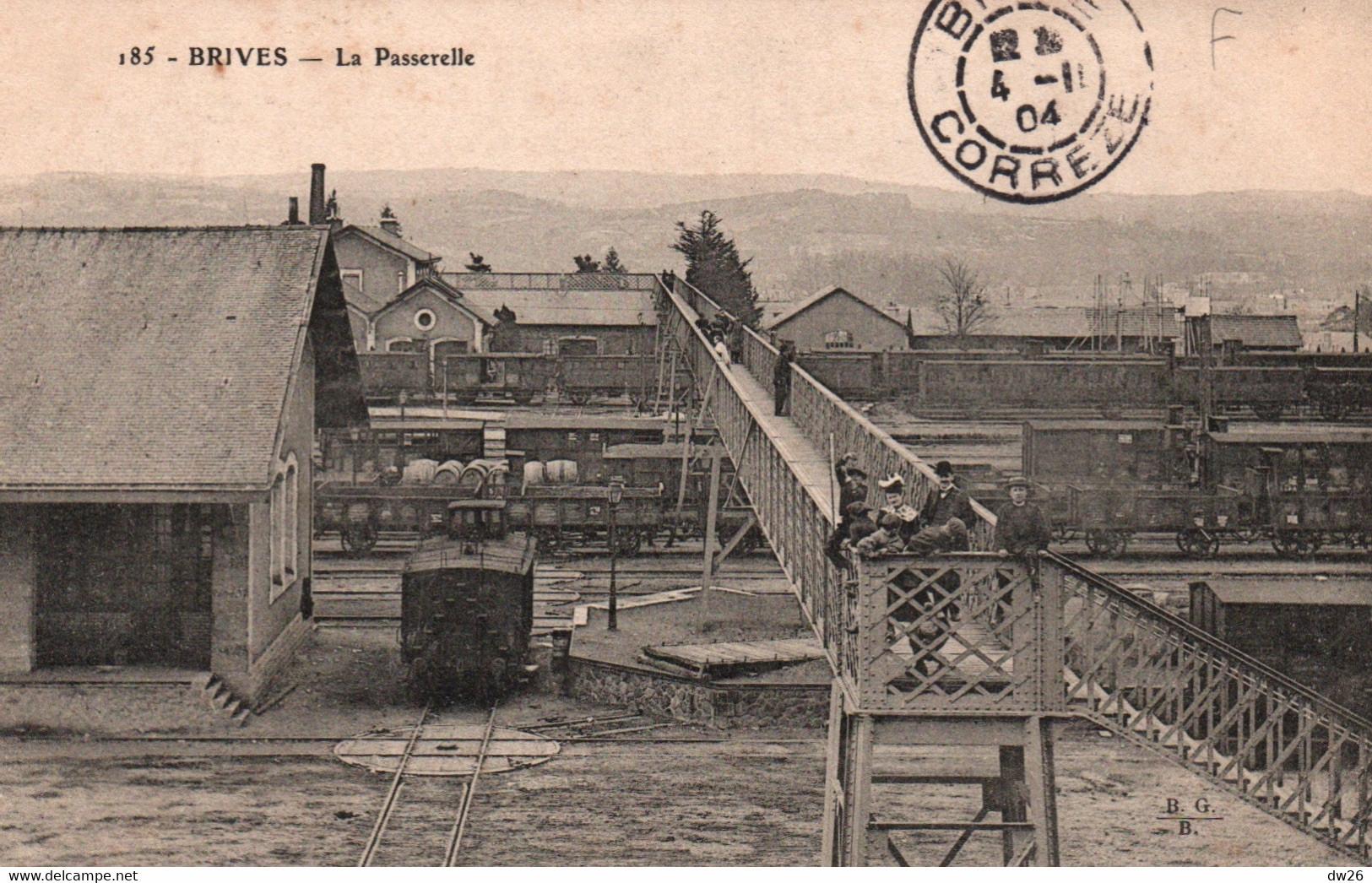 Brive-la-Gaillarde - La Passerelle Sur La Voie Ferrée - Carte B.G.B. Animée N° 185 Non Circulée - Brive La Gaillarde