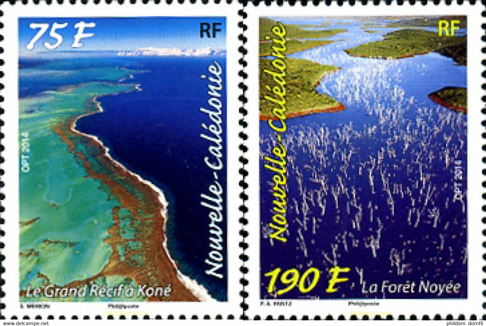 321909 MNH NUEVA CALEDONIA 2014 PAISAJES ACUATICOS - Gebruikt