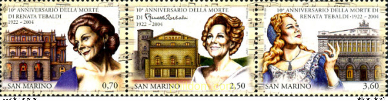 321943 MNH SAN MARINO 2014 10 ANIVERSARIO DE LA MUERTE DE LA SOPRANO RENATA TEBALDI - Usados