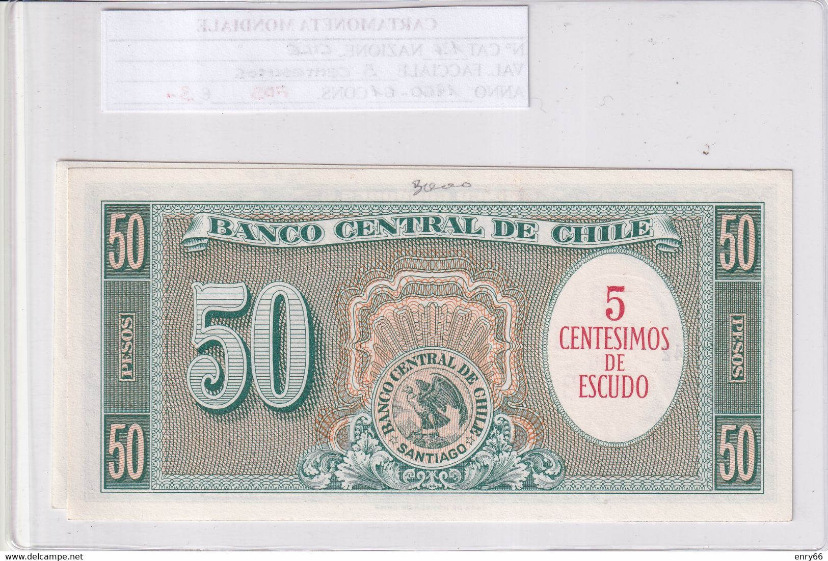 CILE 50 PESOS 1960-61 P126 - Cile