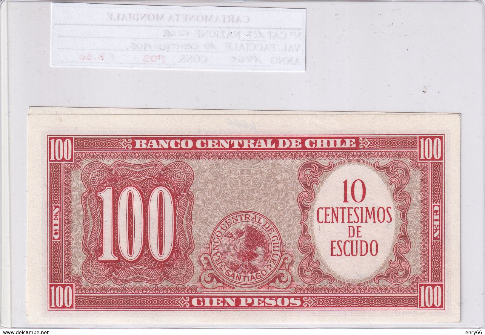 CILE 100 PESOS 1960 P127 - Chili