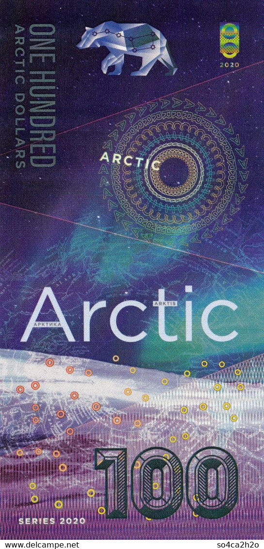 Arctic 100 Dollars 2020 Beluga POLYMER  Emission Privée UNC - Fictifs & Spécimens