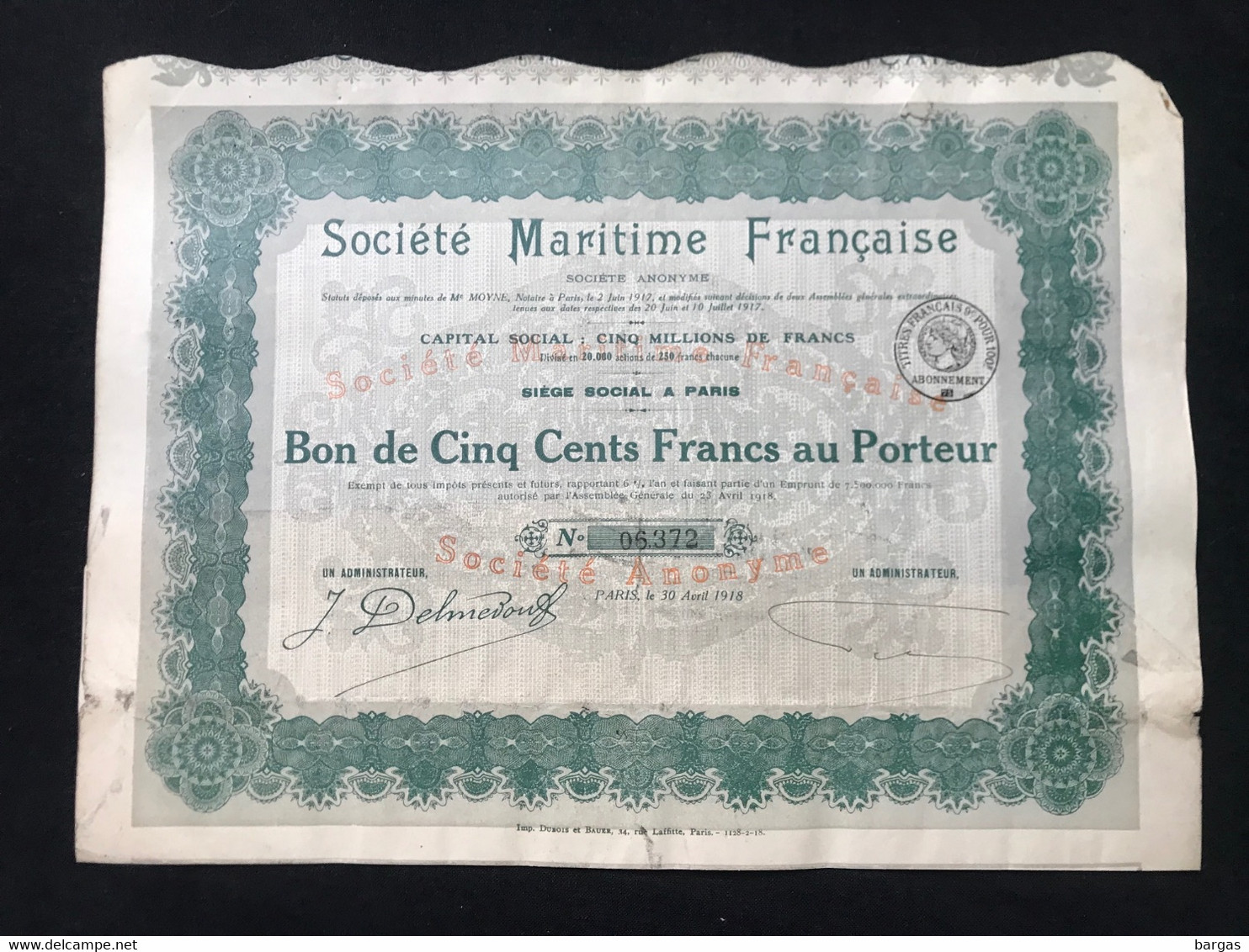 5X Société Maritime Française - Scheepsverkeer