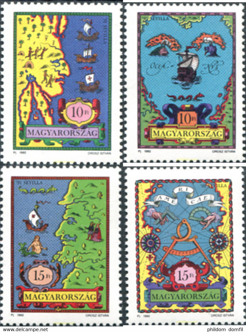 325485 MNH HUNGRIA 1992 EXPOSICION UNIVERSAL - SEVILLA-92 - Oblitérés