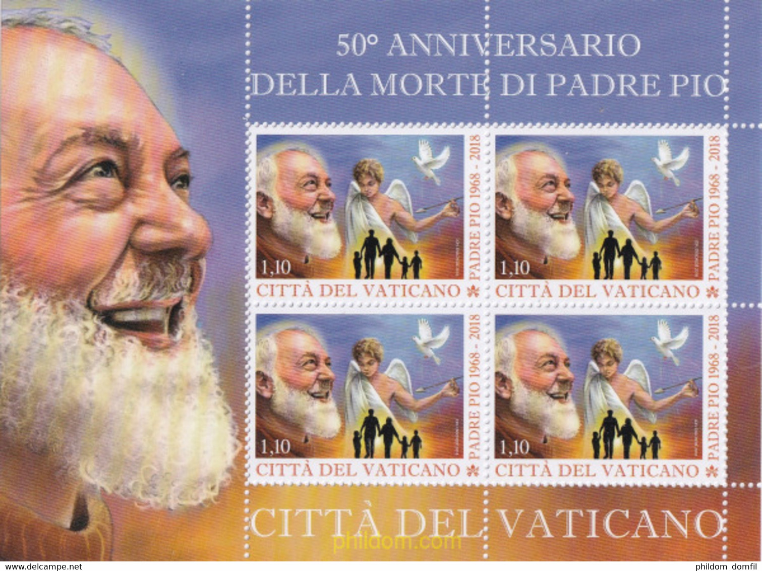 606283 MNH VATICANO 2018 50 ANIVERSARIO DE LA MUERTE DEL PADRE PIO - Usados