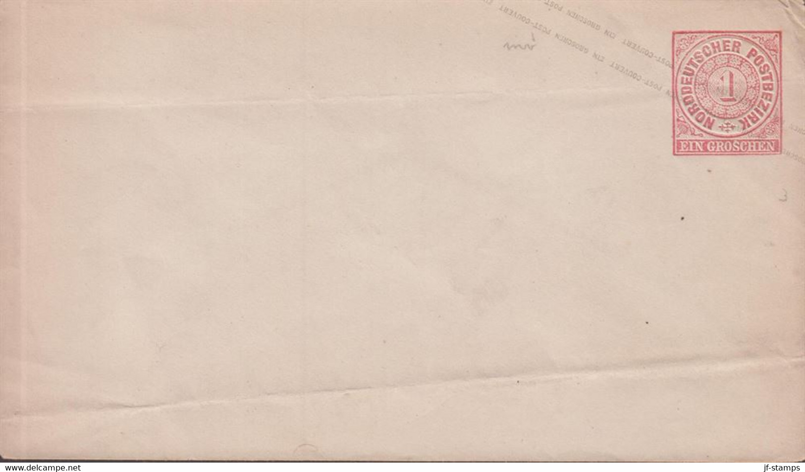 1868. NORDDEUTSCHER POSTBEZIRK.  1 EIN GROSCHEN Envelope With Inverted Overprint EIN GROSCHEN POST-COUVERT... - JF434813 - Ganzsachen