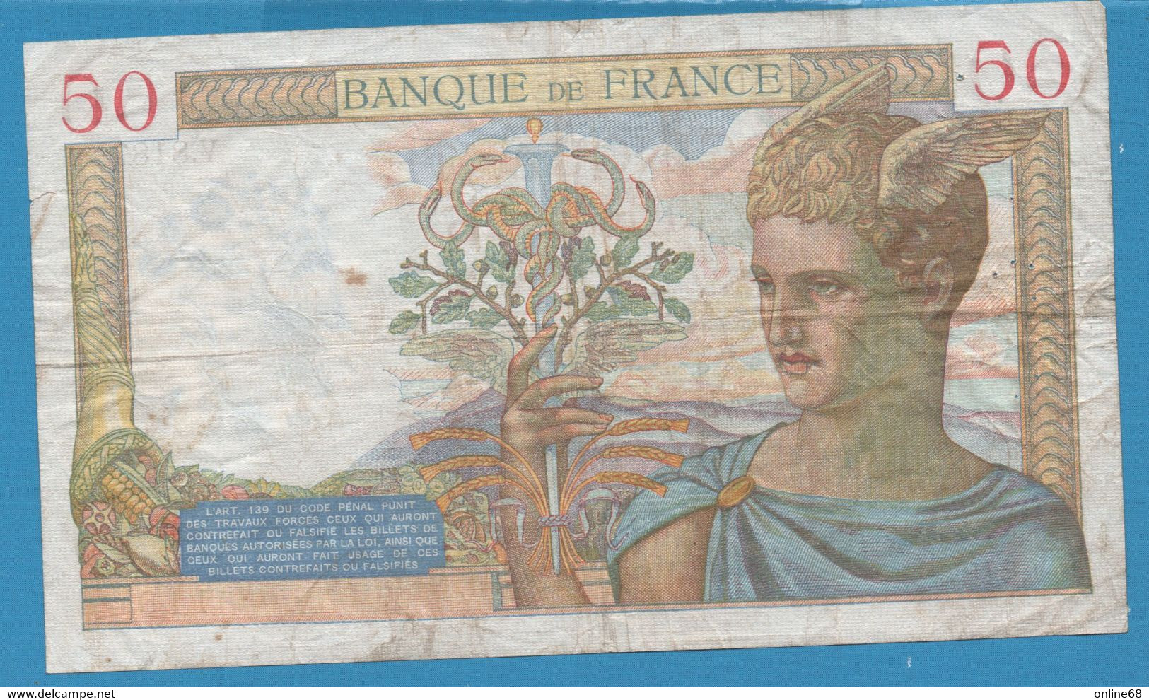 FRANCE 50 FRANCS 28.04.1938 # V.8187 118 F# 18 Cérès - 50 F 1934-1940 ''Cérès''