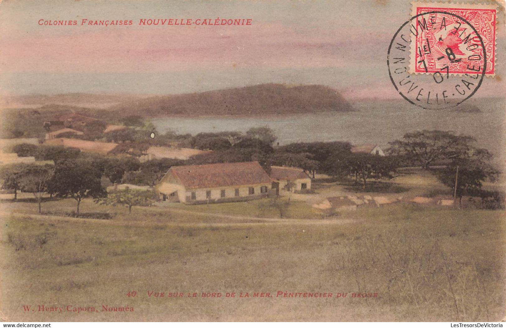 CPA NOUVELLE CALEDONIE - Vue Sur Le Bord De La Mer - Penitencier Du Bagne - Caporn - Colorisé - RARE - Nuova Caledonia