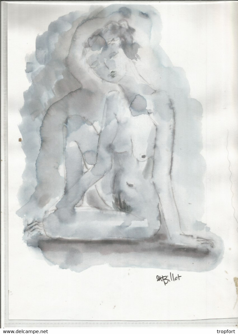 Superbe Aquarelle JEUNE FEMME NU, Akt, Nude  PEINTURE AQUARELLE  Signé - - Aquarelles