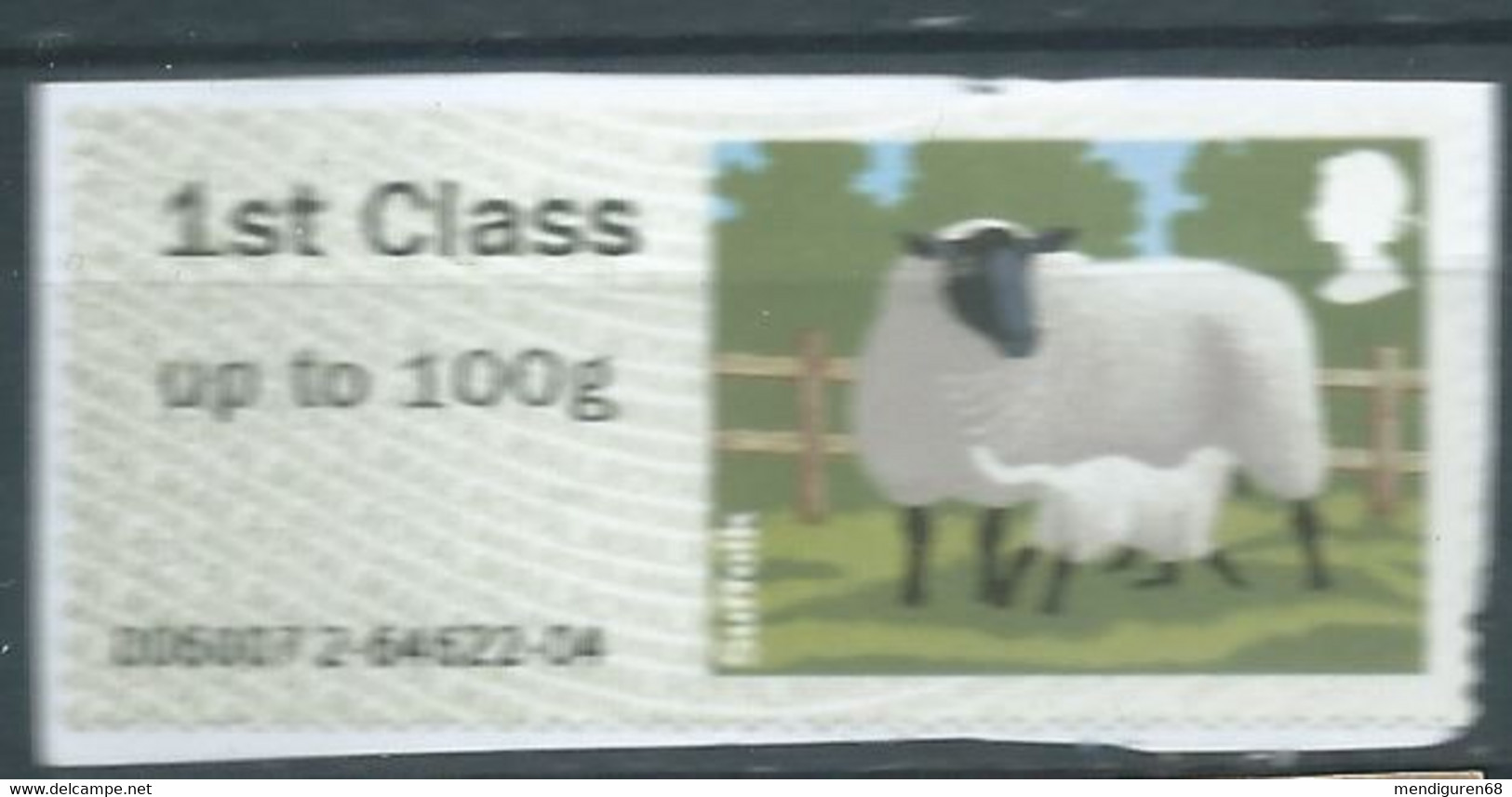 GROSBRITANNIEN GRANDE BRETAGNE GB POST&GO 2012 SHEEPS:SUFFOLK 1ST Up To 100g USED ON PAPER SG FS32 MI ATM 32 YT TD30 - Post & Go (distributeurs)