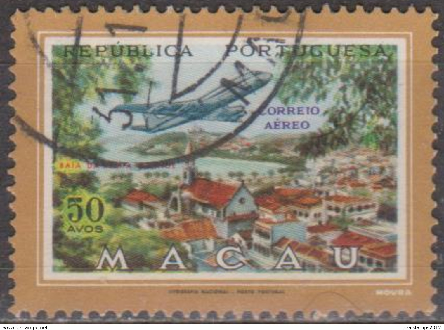 MACAU - 1960,  CORREIO AÉREO - Vistas De Macau,  50 A.  D.14 1/2  (o)  MUNDIFIL Nº 16 - Corréo Aéreo