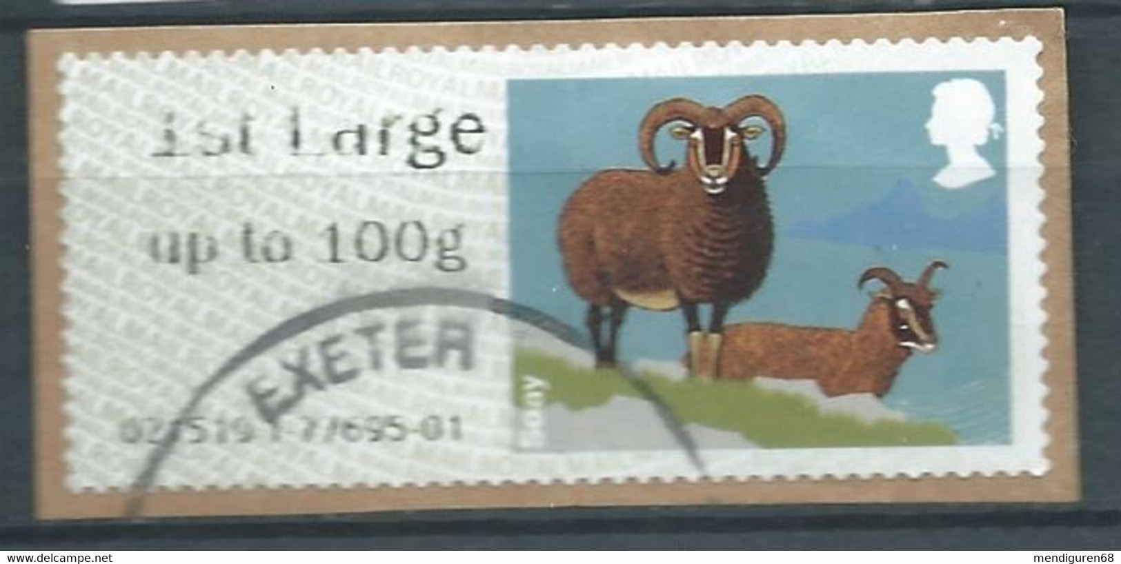 GROSBRITANNIEN GRANDE BRETAGNE GB 2012  POST&GO SHEEPS:SOAY 1st CLASS Up To 100g USED ON PAPER SG FS 27 MI ATM  YV TD 31 - Post & Go (distributori)