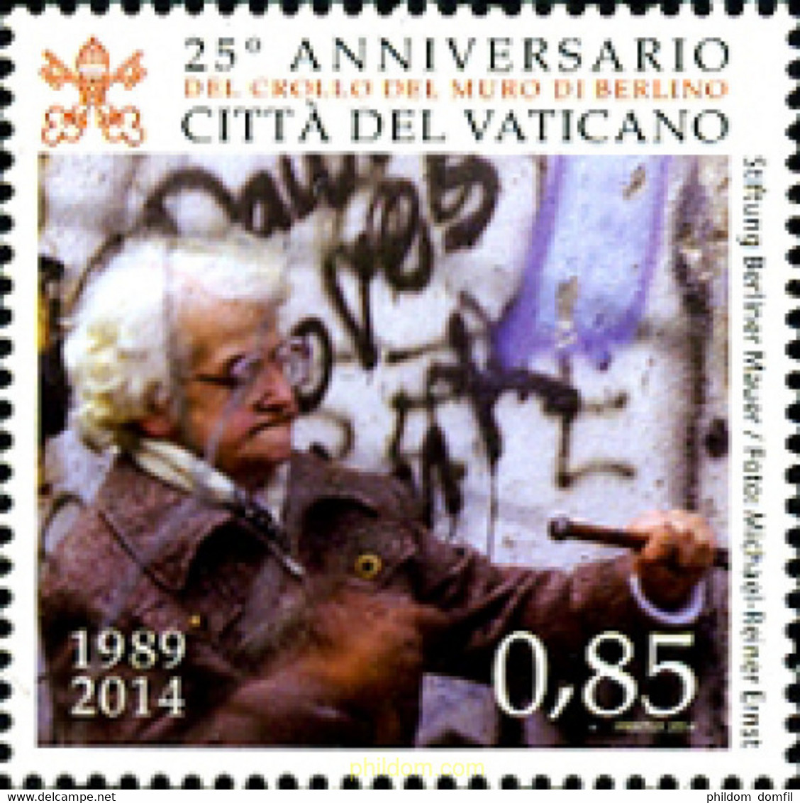 327950 MNH VATICANO 2014 25 ANIVERSARIO DE LA CAIDA DEL MURO DE BERLIN - Oblitérés