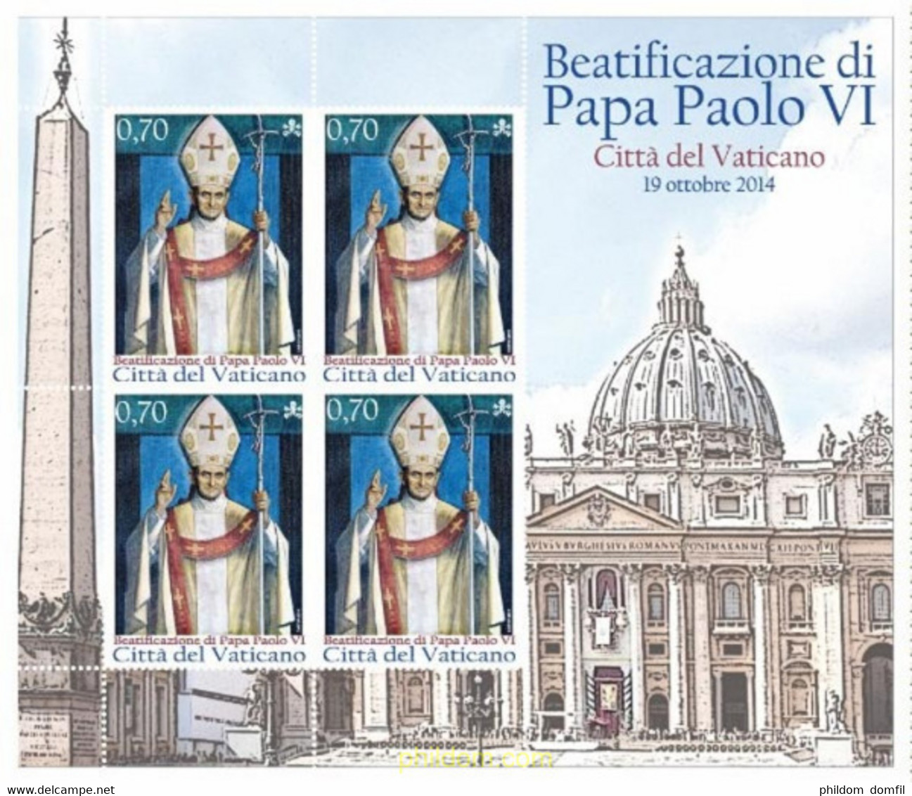 688613 MNH VATICANO 2014 BEATIFICACION DEL PAPA PABLO VI - Used Stamps