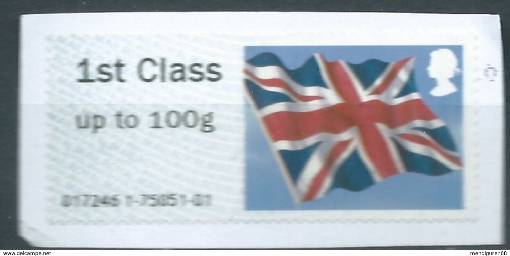 GROSBRITANNIEN GRANDE BRETAGNE GB 2013 POST&GO UNION JACK FLAG 1ST CLASS Up To 100g USED PAPER SG FS71 MI ATM54 YT TD64 - Post & Go Stamps