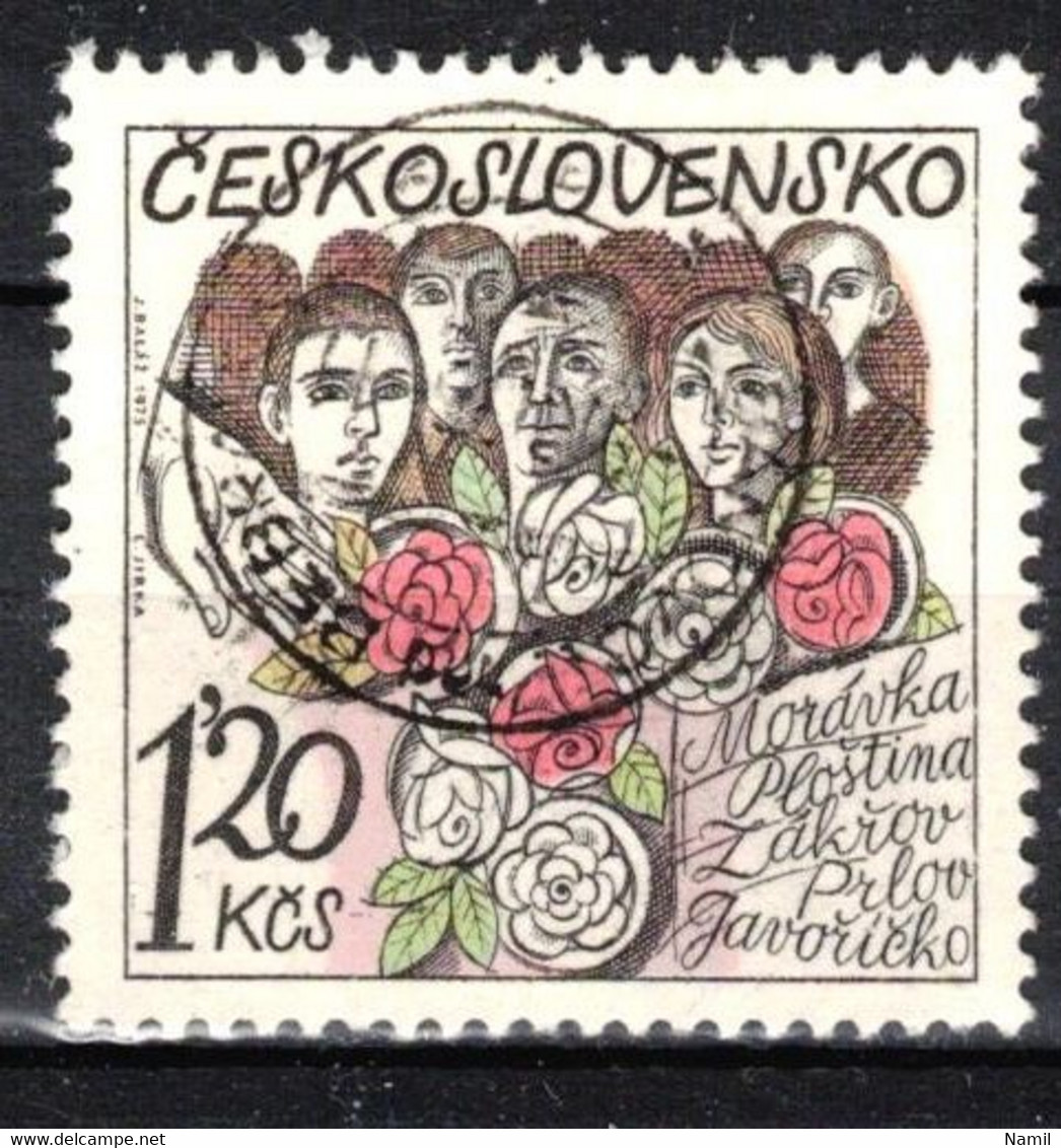 Tchécoslovaquie 1975 Mi 2247 (Yv 2089), Varieté, Position 35/2, Obliteré - Abarten Und Kuriositäten