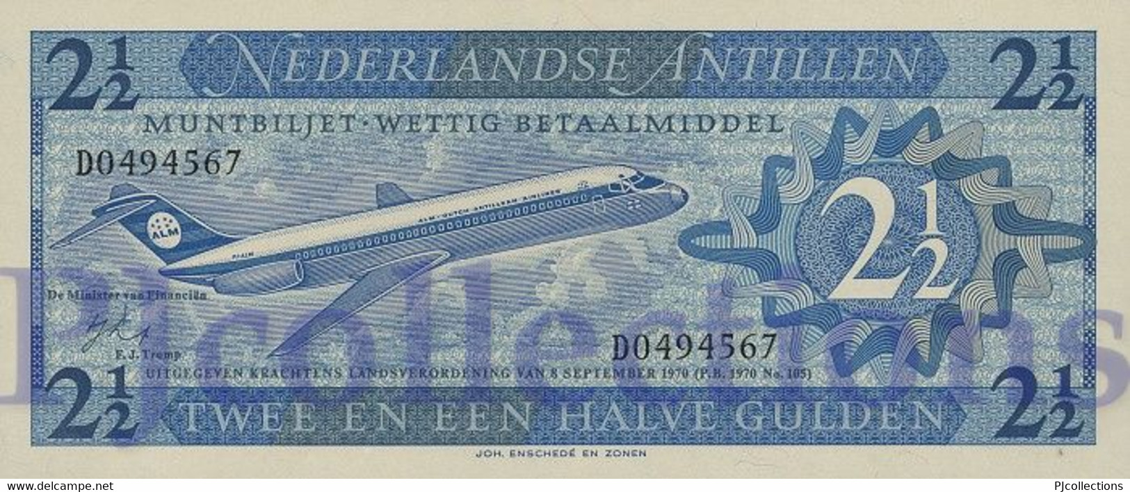 NETHERLANDS ANTILLES 2,5 GULDEN 1970 PICK 21a UNC - Nederlandse Antillen (...-1986)