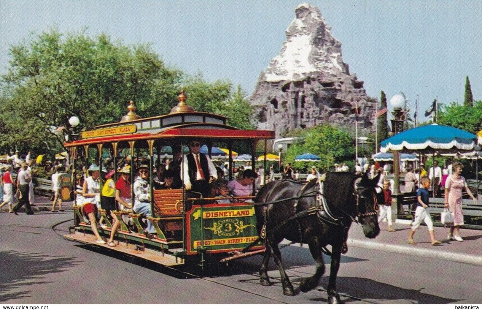 Horse Drawn Streetcar Disneyland Anaheim California Postcard - Anaheim