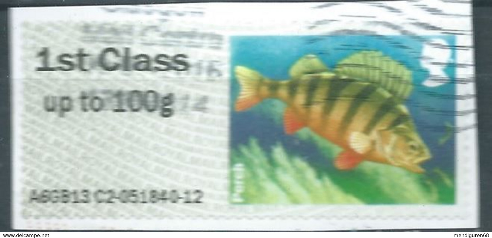 GROSBRITANNIEN GRANDE BRETAGNE GB 2013 POST&GO LAKES:PERCH 1ST CLASS Up To 100g USED ON PAPER SG FS65 MI ATM 52 YT TD60 - Post & Go Stamps