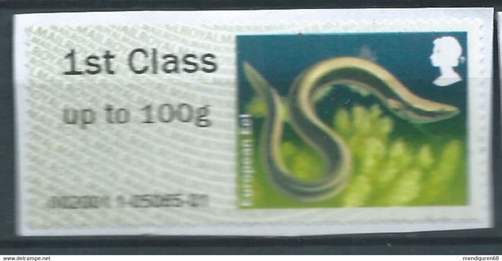 GROSBRITANNIEN GRANDE BRETAGNE GB 2013 POST&GO LAKES:EUROPEAN EEL 1ST CLASS Up To 100g PAPER SG FS66 MI ATM 53 YT TD 61 - Post & Go (automatenmarken)