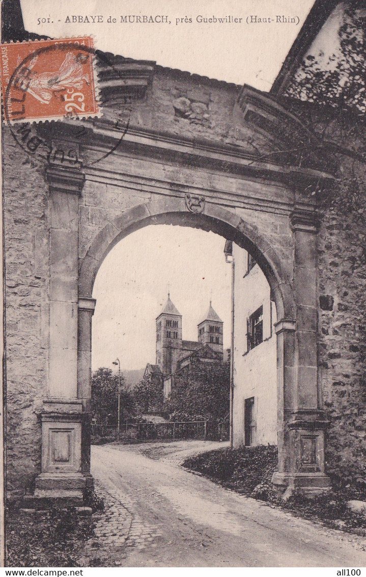 A21549 - Abbaye De MURBACH Pres Guebwiller Haut Rhin France Post Card Used 1907 Stamp Republique Francaise - Murbach