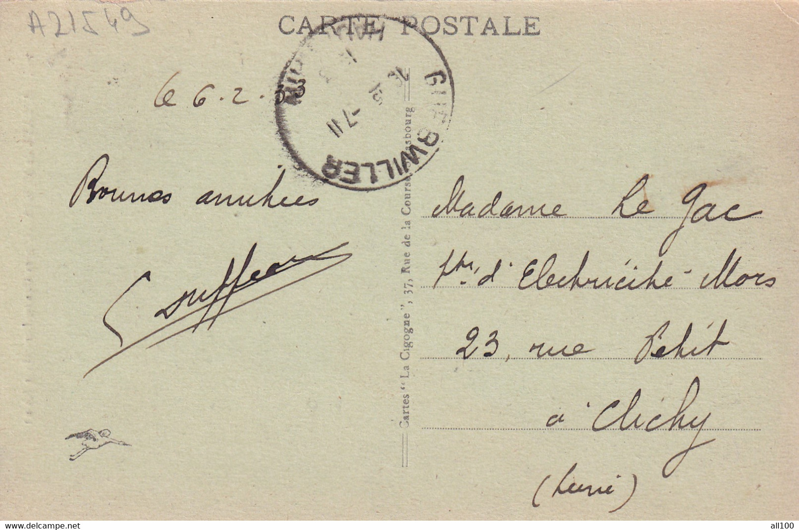 A21549 - Abbaye De MURBACH Pres Guebwiller Haut Rhin France Post Card Used 1907 Stamp Republique Francaise - Murbach