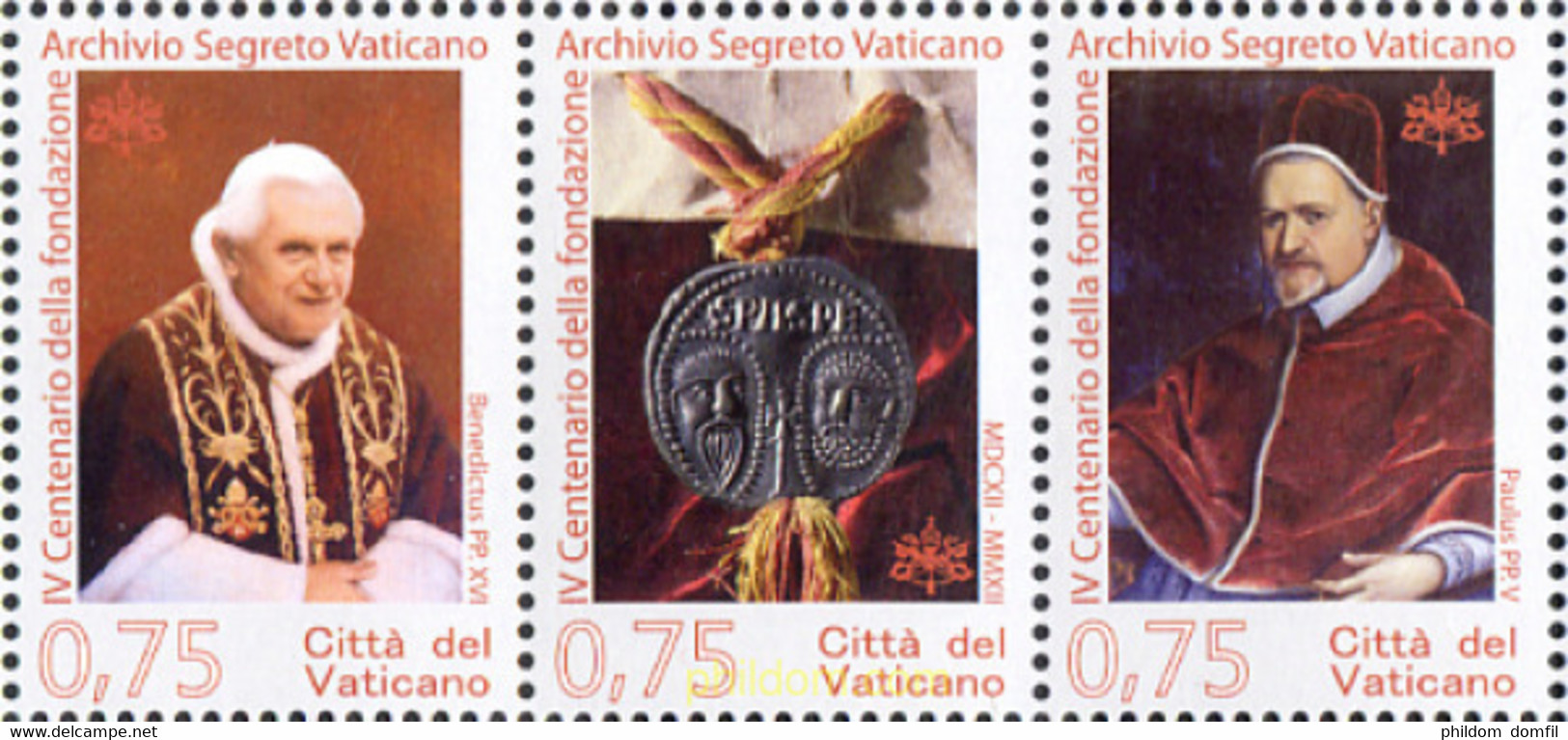 290372 MNH VATICANO 2012 4 CENTENARIO DEL ARCHIVO SECRETO - Oblitérés