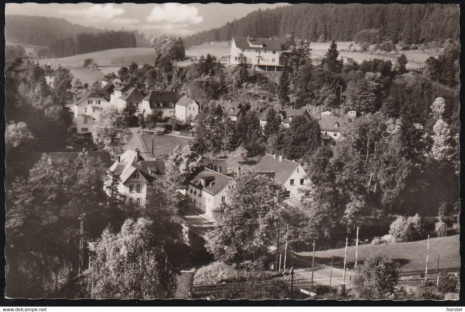 D-95119 Naila - Luftkurort Hölle - Im Frankenwald - Bahnübergang - Gleise - Naila