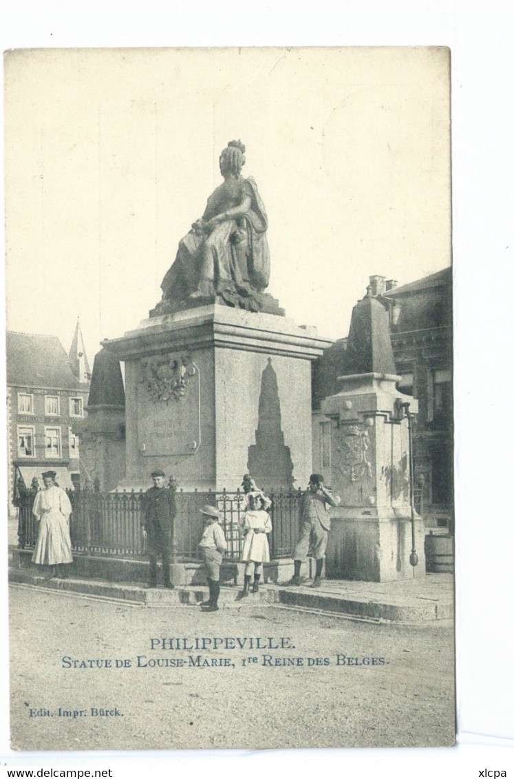 Philippeville - Statue De Louise-Marie, 1er Reine Des Belges ( Belle Animation Avec Groupe D'enfants ) - Philippeville
