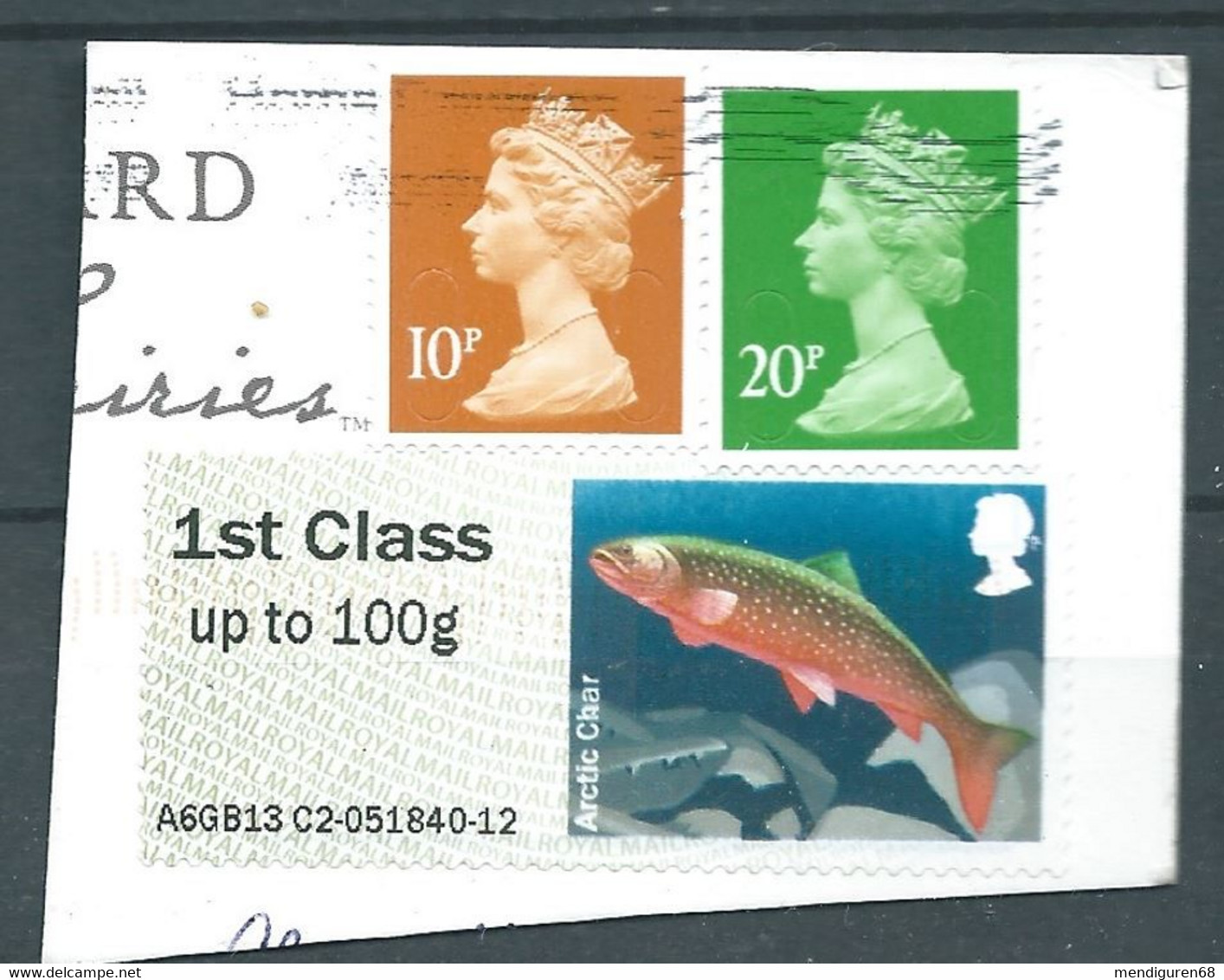 GROSBRITANNIEN GRANDE BRETAGNE GB 2013 POST&GO LAKES:ARCTIC CHAR 1ST CLASS UP To 100g PAPER SG FS69 MI ATM 56 YT TD64 - Post & Go (automatenmarken)