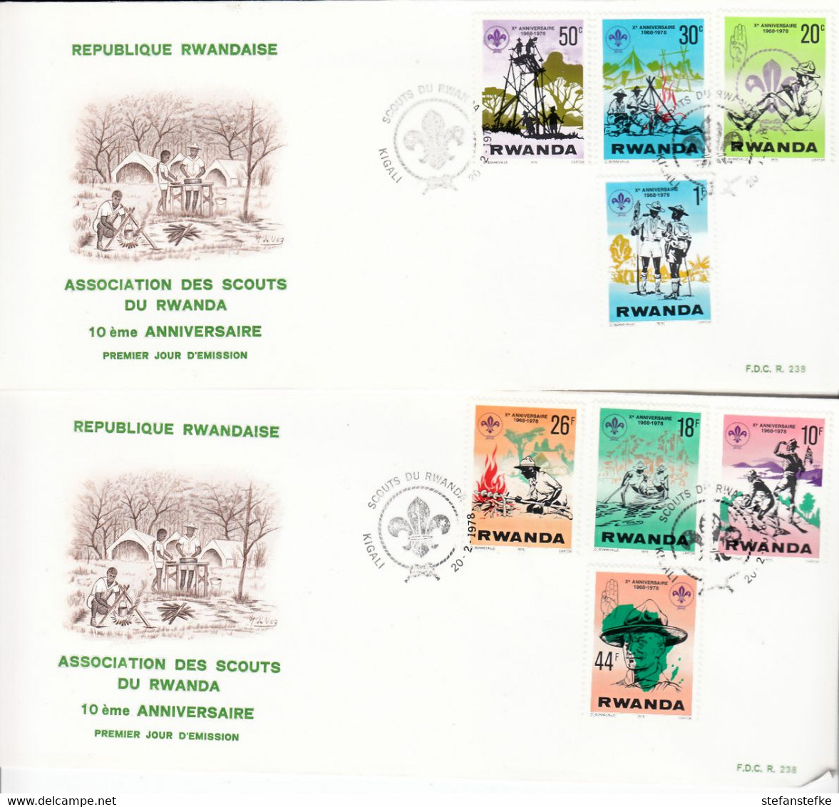 Rwanda Ocb Nr:  FDC 851 - 858 (zie  Scan Als Voorbeeld ) - 1970-1979