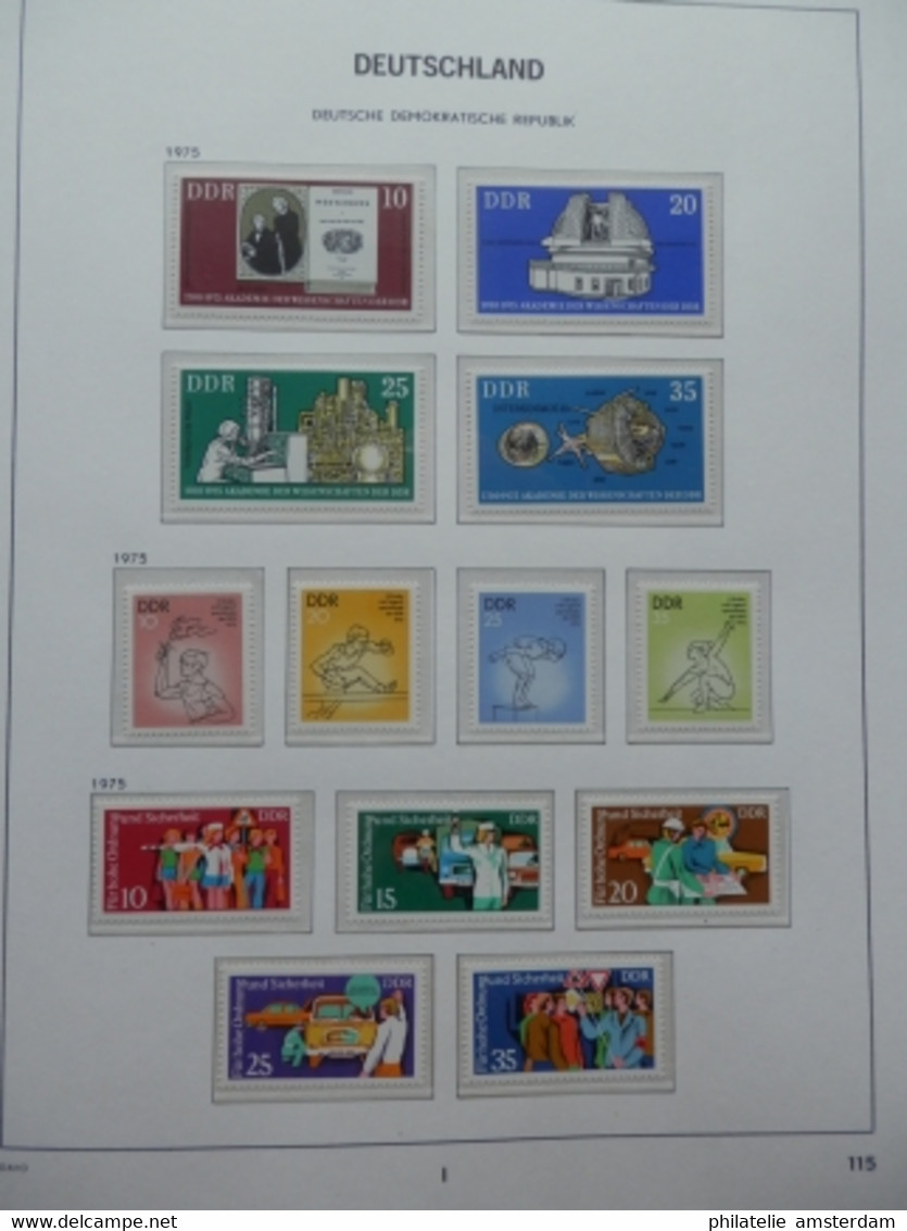 START 1 EURO! East Germany 1975-1982: Nearly complete MNH collection in Davo Luxe album with slipcase.