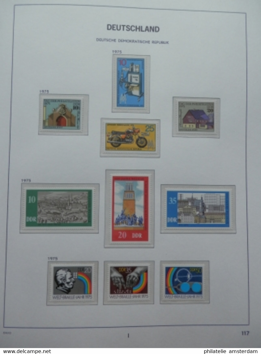 START 1 EURO! East Germany 1975-1982: Nearly complete MNH collection in Davo Luxe album with slipcase.