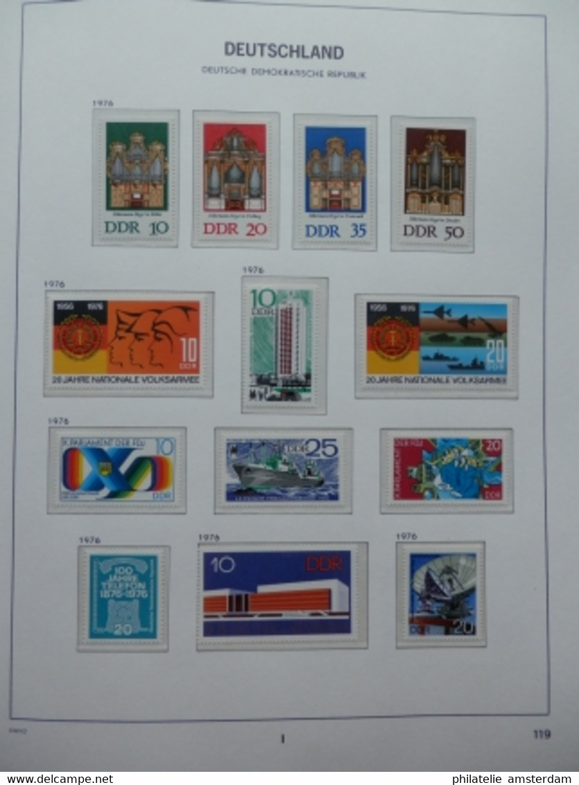 START 1 EURO! East Germany 1975-1982: Nearly complete MNH collection in Davo Luxe album with slipcase.