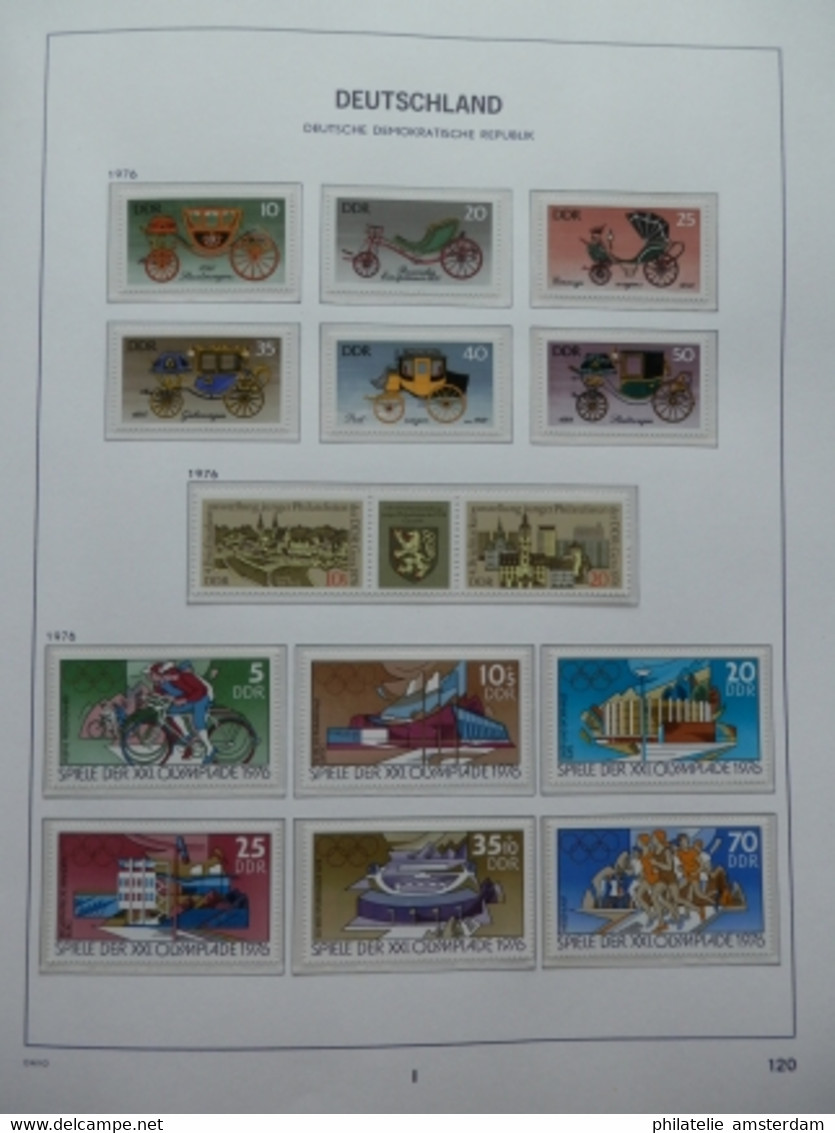 START 1 EURO! East Germany 1975-1982: Nearly complete MNH collection in Davo Luxe album with slipcase.