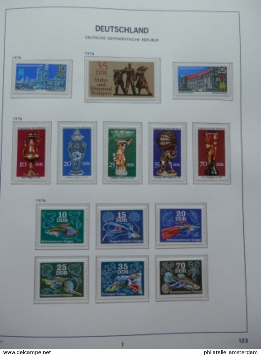 START 1 EURO! East Germany 1975-1982: Nearly complete MNH collection in Davo Luxe album with slipcase.