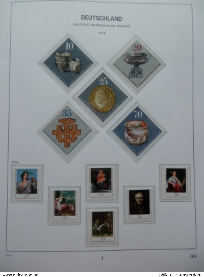 START 1 EURO! East Germany 1975-1982: Nearly complete MNH collection in Davo Luxe album with slipcase.