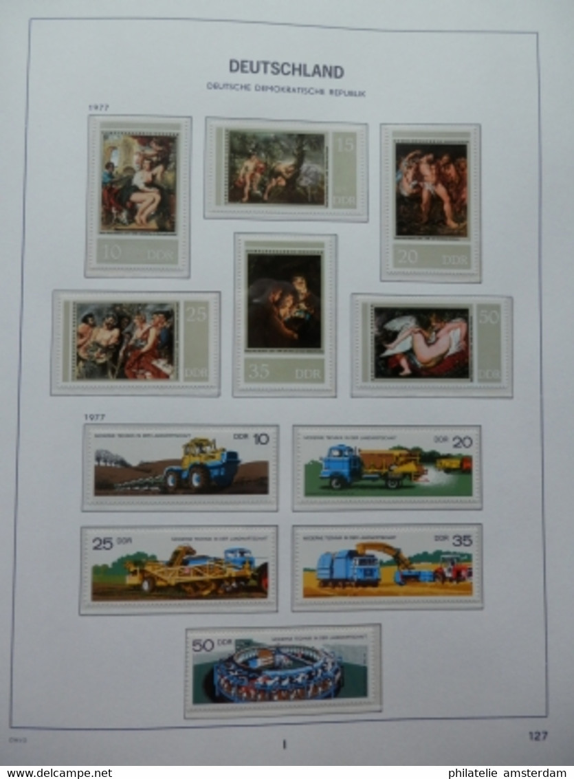 START 1 EURO! East Germany 1975-1982: Nearly complete MNH collection in Davo Luxe album with slipcase.