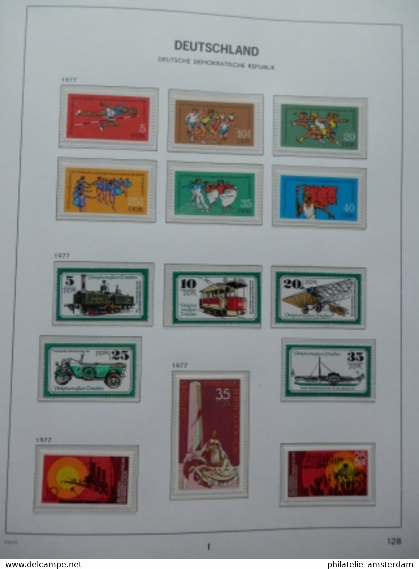 START 1 EURO! East Germany 1975-1982: Nearly complete MNH collection in Davo Luxe album with slipcase.