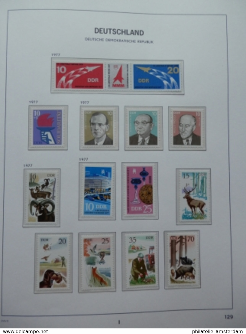 START 1 EURO! East Germany 1975-1982: Nearly complete MNH collection in Davo Luxe album with slipcase.