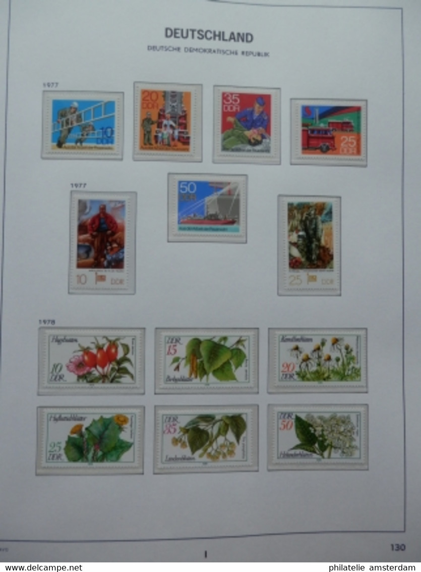 START 1 EURO! East Germany 1975-1982: Nearly complete MNH collection in Davo Luxe album with slipcase.